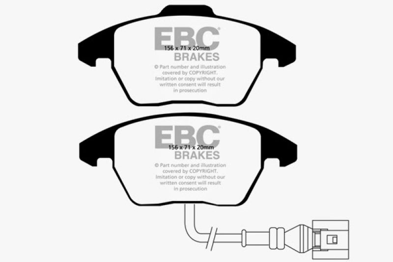 EBC 06-13 Audi A3 2.0 Turbo (Girling rear caliper) Greenstuff Front Brake Pads - 0