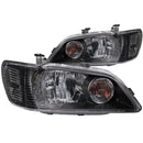ANZO 2002-2003 Mitsubishi Lancer Crystal Headlights Black-1