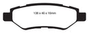 EBC 08-13 Cadillac CTS 3.0 Redstuff Rear Brake Pads-9