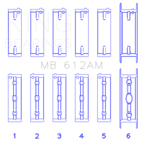 King Engine Bearings Volvo 520/B5252 Main Bearing Set - Size STD - 0