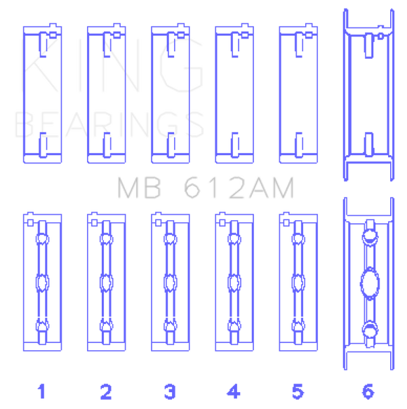 King Engine Bearings Volvo 520/B5252 Main Bearing Set - Size STD