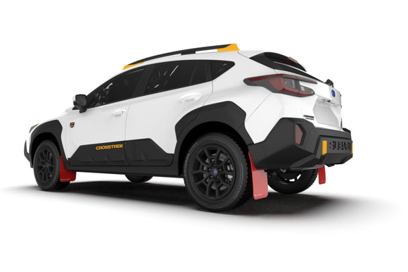 Rally Armor 24-26 Subaru Crosstrek (Wilderness Only) Red UR Mud Flap W/White Logo - No Drilling Req