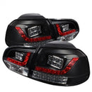Spyder Volkswagen Golf/GTI 10-13 LED Tail Lights Black ALT-YD-VG10-LED-BK-1