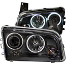 ANZO 2006-2010 Dodge Charger Projector Headlights w/ Halo Chrome (CCFL)-1