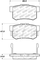StopTech Performance 08-10 Honda Accord EX/EX-L Coupe / 08-10 LX/LX-P/LX+ Sedan Rear Brake Pads-4