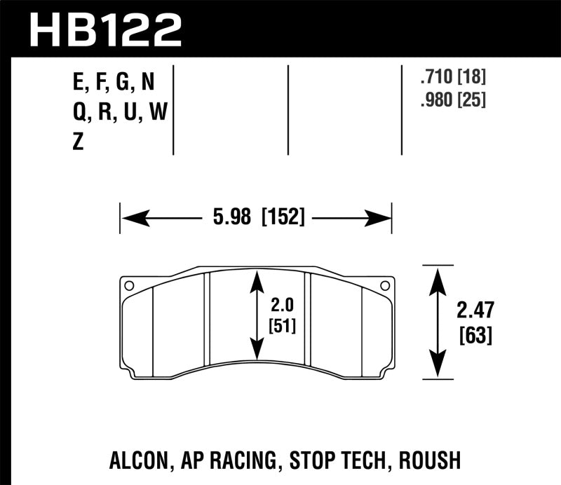 Hawk StopTech ST-60 Caliper HPS Street Brake Pads - 0