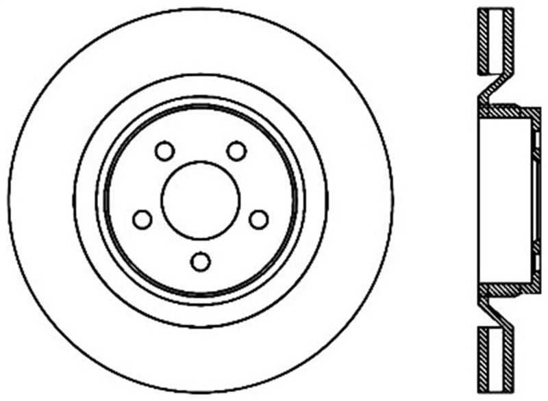 StopTech SportStop 06-09 Chrysler SRT-8 Front Right Drilled & Slotted Rotor - 0
