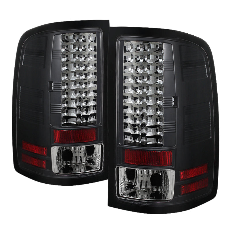 Spyder GMC Sierra 07-13 (Not fit 3500 Dually 4 Rear Wheels)LED Tail Lights Black ALT-YD-GS07-LED-BK - 0