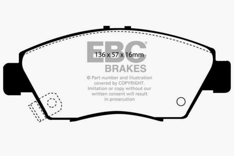 EBC 12 Acura ILX 1.5 Hybrid Redstuff Front Brake Pads - 0