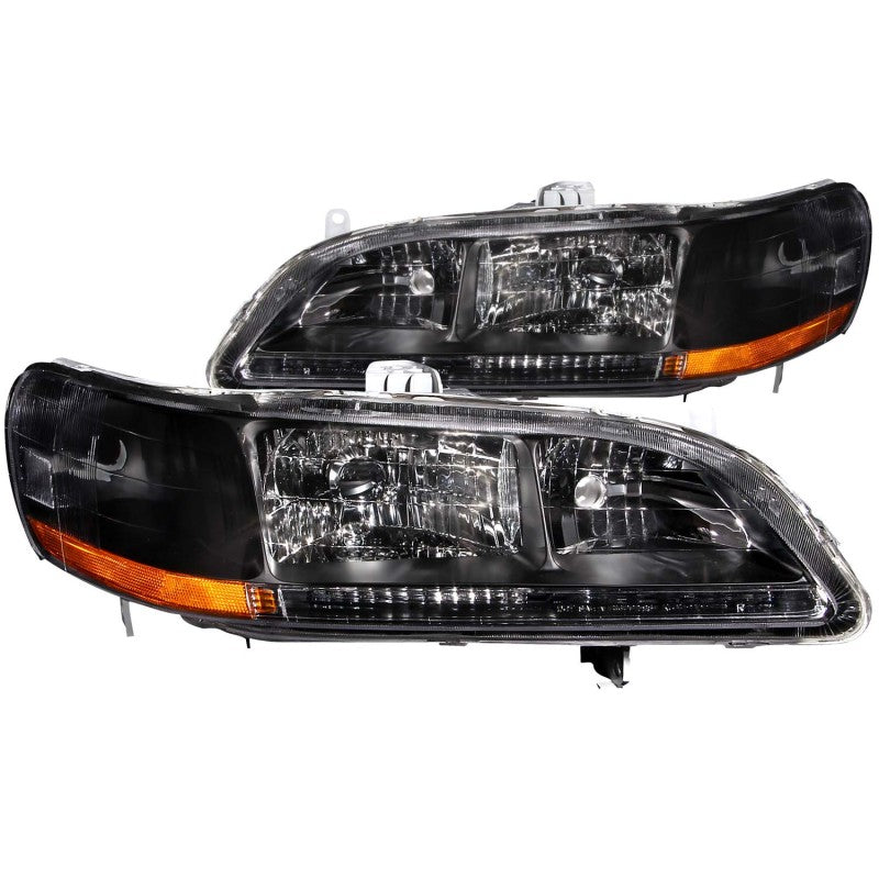 ANZO 1998-2002 Honda Accord Crystal Headlights Black - 0