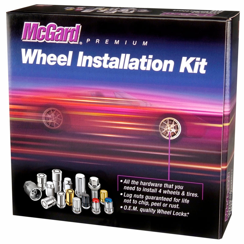 McGard 6 Lug Hex Install Kit w/Locks (Cone Seat Nut) M14X1.5 / 13/16 Hex / 1.945in. Length - Black - 0