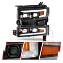 ANZO 19-22 Chevrolet Silverado 1500 LED Proj HL w/Lgt Bar SwBk Seq. Blk w/In. Light - Passenger Side-7