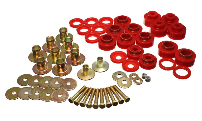 Energy Suspension 68-72 Chevy Chevelle/Monte Carlo/Malibu/El Camino Red Body Mount Set - 0