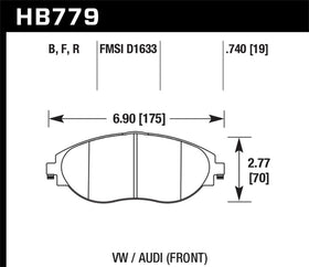 Hawk 13-17 Volkswagen CC HP+ Front Brake Pads - 0