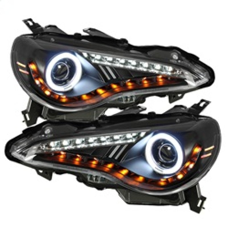 Spyder Scion FRS 12-14 Projector Headlights CCFL Halo DRL LED Black PRO-YD-SFRS12-CCFL-BK - 0