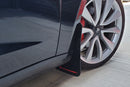 Rally Armor 17-23 Tesla Model 3 Black UR Mud Flap w/White Logo-2