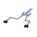 MBRP 2015+ Dodge Challenger 3.6L SS 2.5in Quad Tip Split Rear Exit w/ Carbon Fiber Tips - T304-1