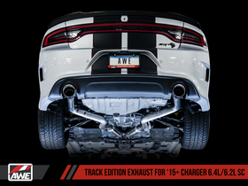 AWE Tuning 2015+ Dodge Charger 6.4L/6.2L Supercharged Track Edition Exhaust - Diamond Black Tips - 0
