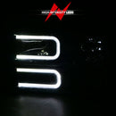 ANZO 88-98 Chevrolet C1500 Crystal Headlights w/ Light Bar Black Housing w/ Signal Side Markers 8Pcs-4
