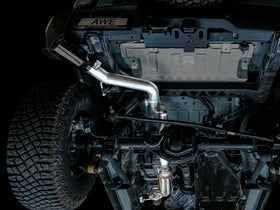 AWE Tuning 2021+ Ford Bronco 0FG Single Rear Exit Exhaust w/Diamond Black Tip & Bash Guard - 0