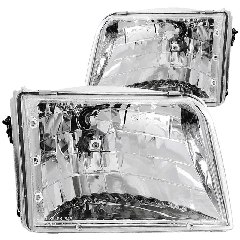 ANZO 1993-1997 Ford Ranger Crystal Headlights Chrome - 0