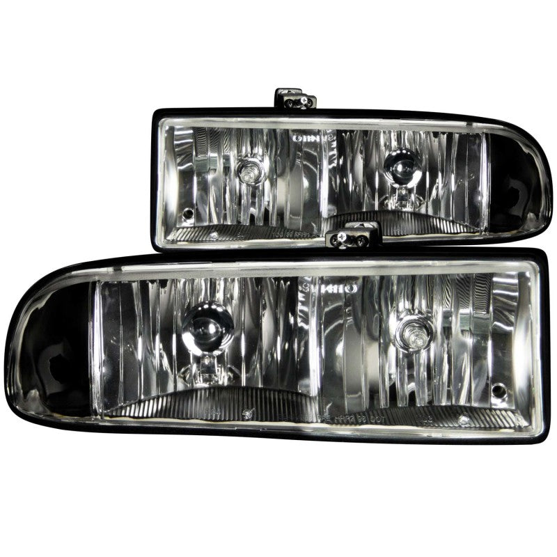 ANZO 1998-2005 Chevrolet S-10 Crystal Headlights Black - 0