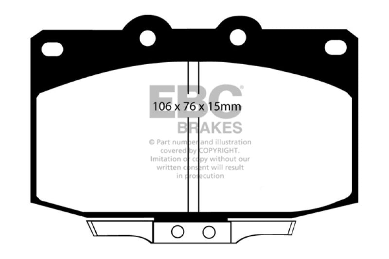 EBC 86-89 Mazda RX7 2.4 (1.3 Rotary)(Vented Rear Rotors) Yellowstuff Front Brake Pads - 0