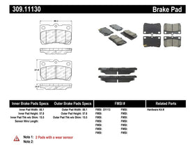 StopTech Performance 06 Lexus GS300/430 / 07-08 GS350 / 06-08 IS250/350 Rear Brake Pads - 0