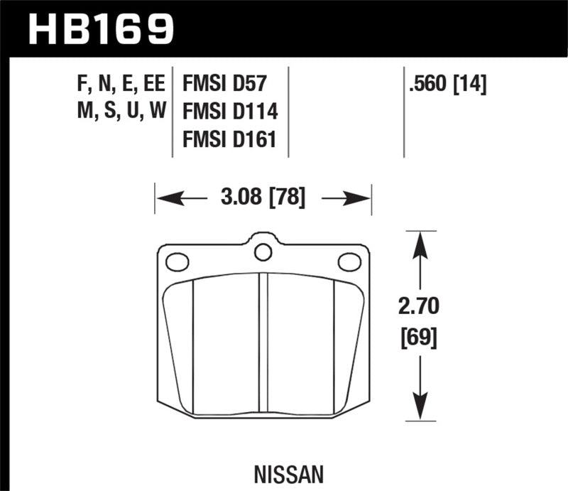 Hawk Nissan 810/240Z/260Z/280Z/620 / Toyota Corona/Cressida/Crown/Pickup Blue 9012 Front Race Pads - 0