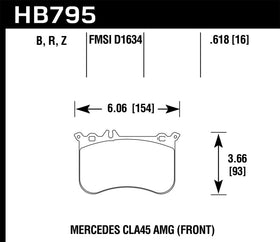 Hawk 14-17 Mercedes-Benz CLA 45 AMG/15-17 Mercedes-Benz GLA 45 AMG HPS 5.0 Front Brake Pads - 0
