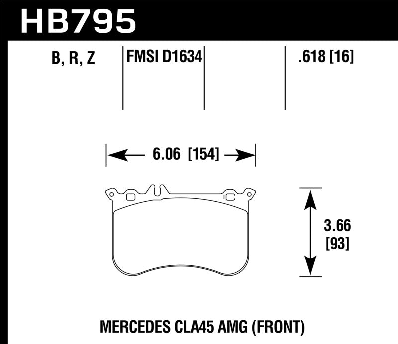 Hawk 14-17 Mercedes-Benz CLA 45 AMG/15-17 Mercedes-Benz GLA 45 AMG HPS 5.0 Front Brake Pads - 0