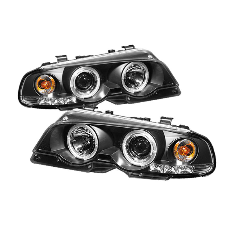 Spyder BMW E46 3-Series 00-03 2DR 1PC Projector Headlights LED Halo LED Blk PRO-YD-BMWE46-2D-HL-BK - 0