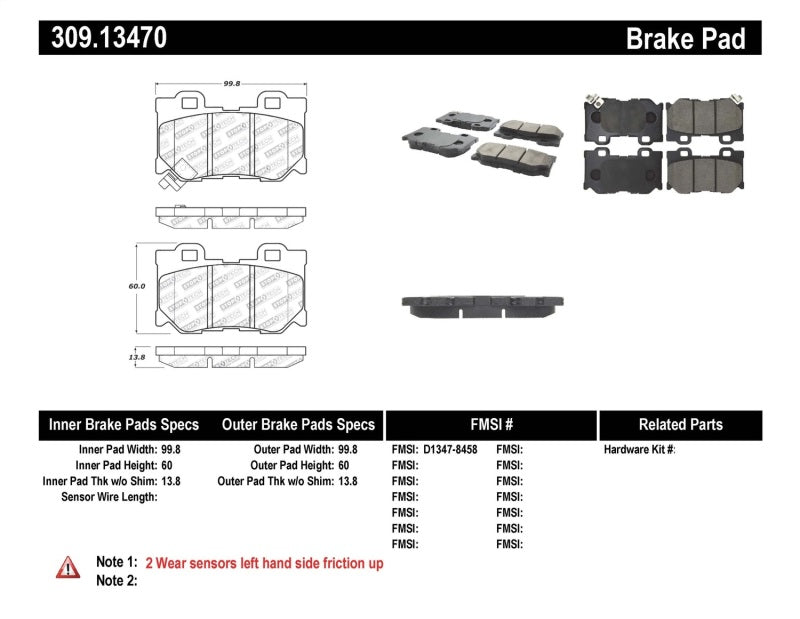 StopTech Performance 08-09 Infiniti FX50/G37 Rear Brake Pads - 0