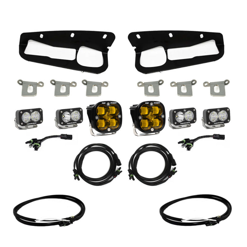 Baja Designs 2021+ Ford Bronco Amber SAE Fog Pocket Kit w/Upfitter - 0