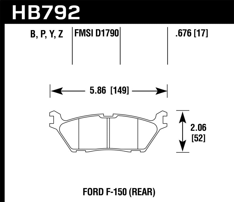 Hawk 15 Ford F-150 Super Duty Rear Brake Pads - 0