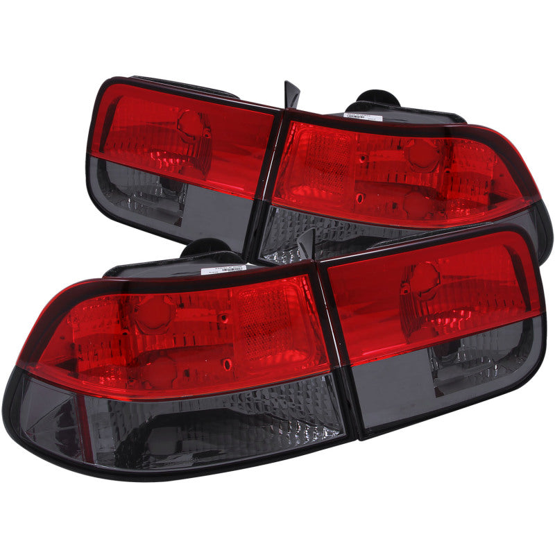 ANZO 1996-2000 Honda Civic Taillights Red/Smoke - 0