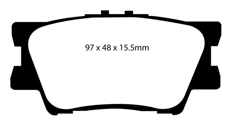 EBC 12-17 Toyota Camry 2.5L Yellowstuff Rear Brake Pads - 0