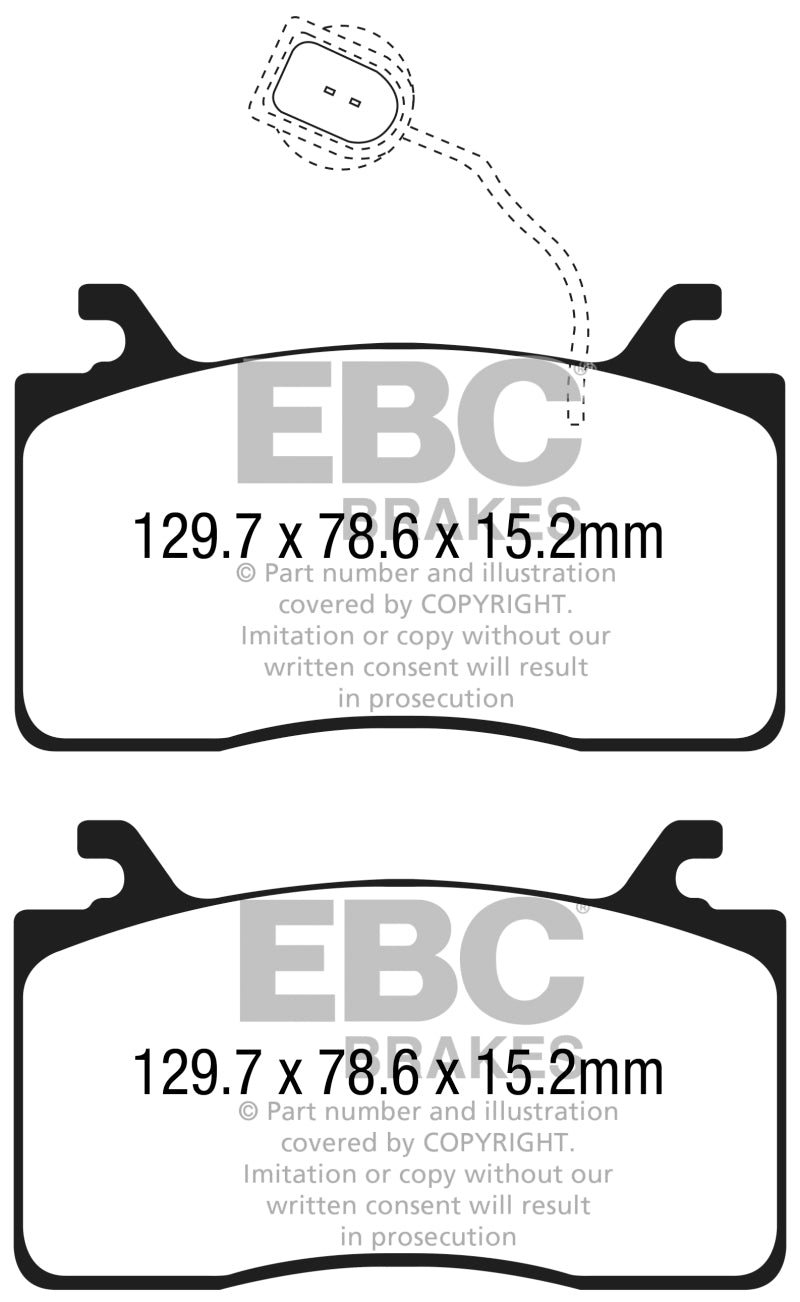 EBC 2016+ Alfa Romeo Guilia 2.0T Yellowstuff Front Brake Pads - 0