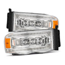 AlphaRex 02-05 Dodge Ram 1500 NOVA LED Proj Headlights Plank Style Chrome w/Activ Light/Seq Signal-1