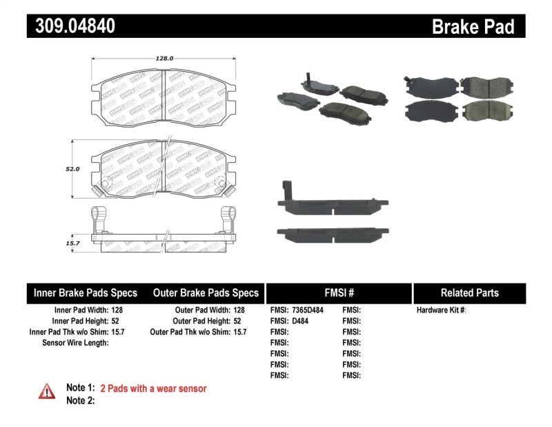 StopTech Performance 4/89-99 Mitsubishi Eclipse GST Front Brake Pads - 0