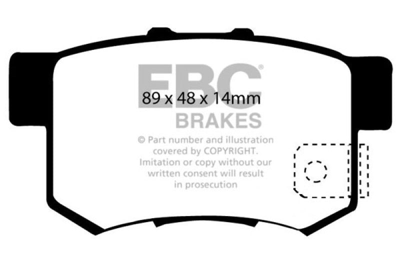 EBC 97 Acura CL 2.2 Yellowstuff Rear Brake Pads - 0