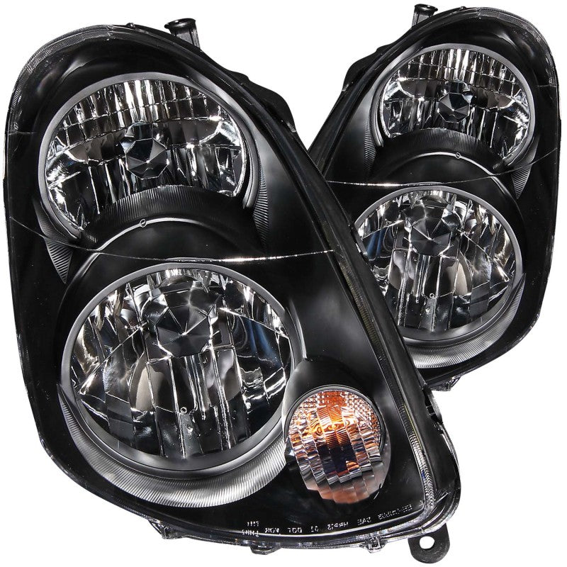 ANZO 2003-2004 Infiniti G35 Crystal Headlights Black - 0