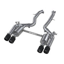 MBRP 18-22 BMW M2 Competition 3.0L T304 SS 3in Resonator-Back Exhaust Quad Rear w/ Carbon Fiber Tips-1