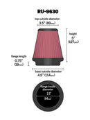 K&N Universal Tapered Filter 2.5in Flange ID x 4.5in Base OD x 3.5in Top OD x 5in Height-4