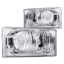 ANZO 2000-2004 Ford Excursion Crystal Headlights Chrome 2pc-2