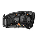 AlphaRex 06-08 Ram 1500HD NOVA LED Proj Headlights Plank Style Alpha Blk w/Seq Signal/DRL/Amber LED-3
