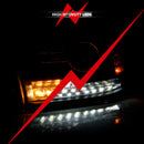 ANZO 2009-2018 Dodge Ram 1500 Projector Headlights Plank Style Halo w/Switchback Matte Black-3