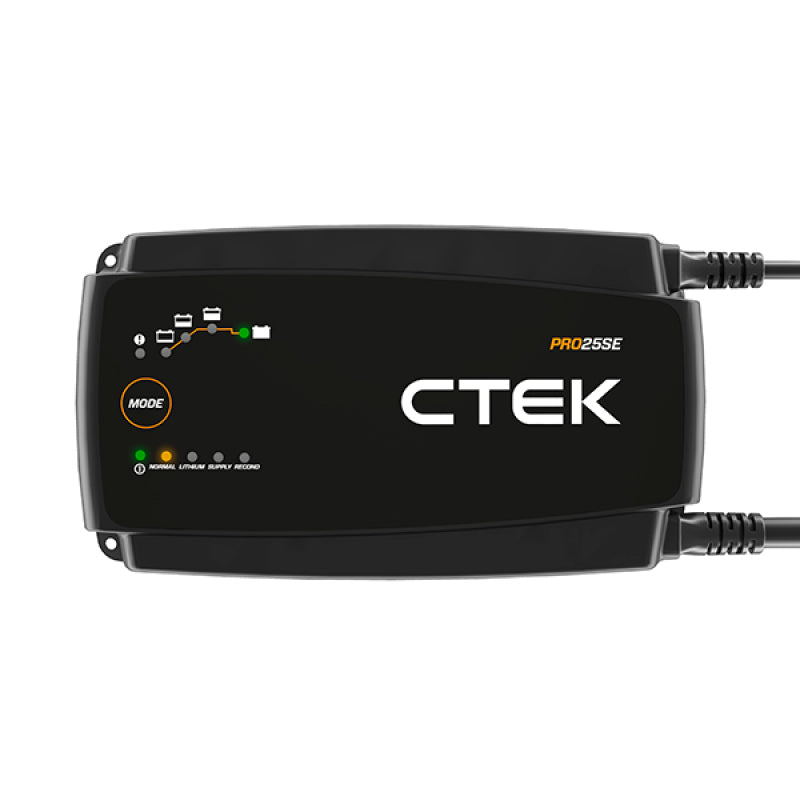 CTEK PRO25SE Battery Charger - 50-60 Hz - 12V - 19.6ft Extended Charging Cable - 0