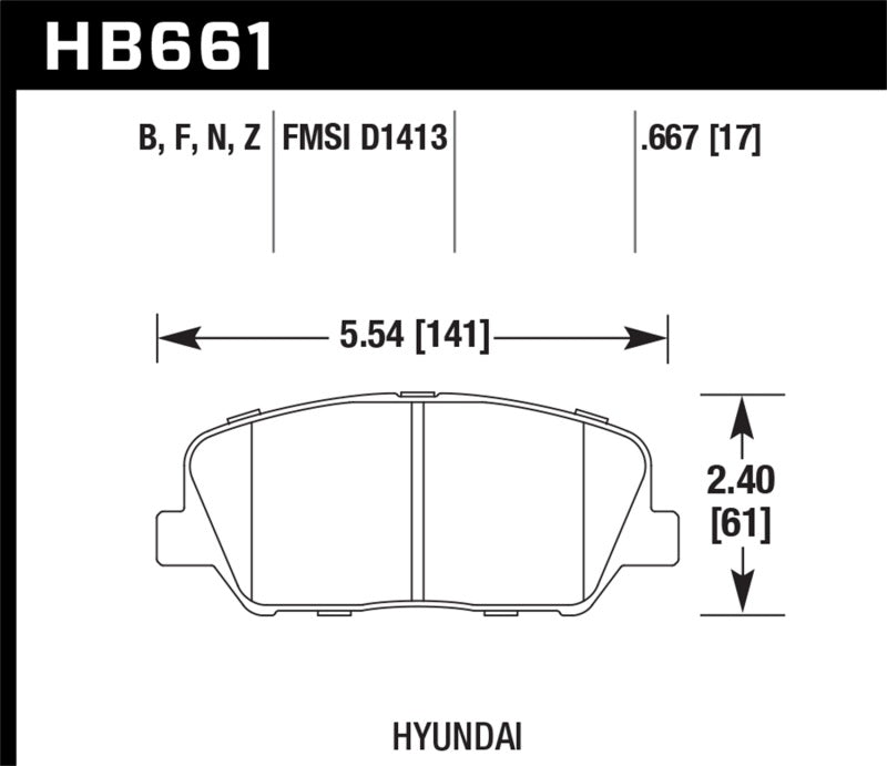 Hawk 10 Hyundai Genesis Coupe (w/o Brembo Breaks) HPS Street Front Brake Pads - 0