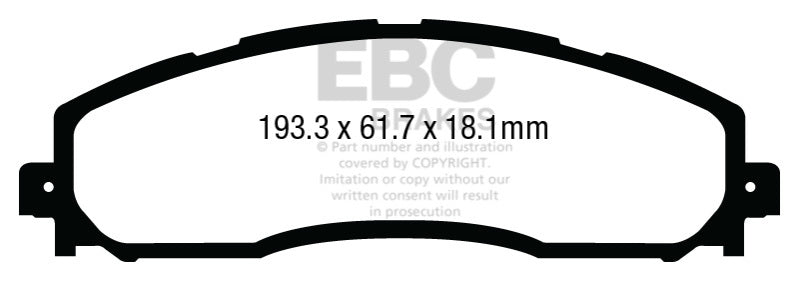 EBC 13+ Ford F250 (inc Super Duty) 6.2 (2WD) Greenstuff Rear Brake Pads